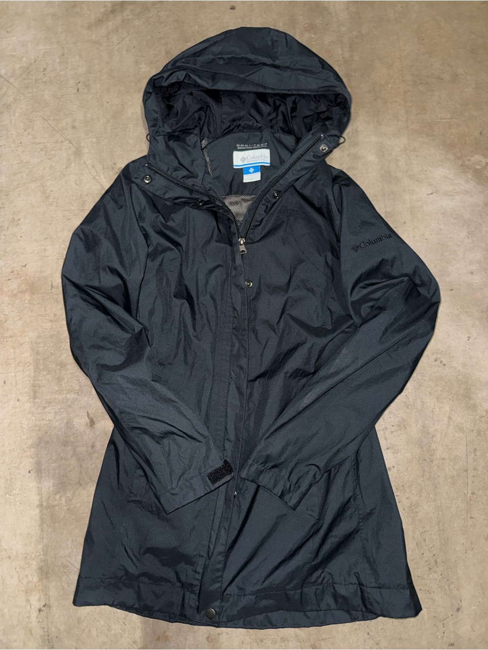 Columbia Men's Dark Gray Hooded Raincoat
